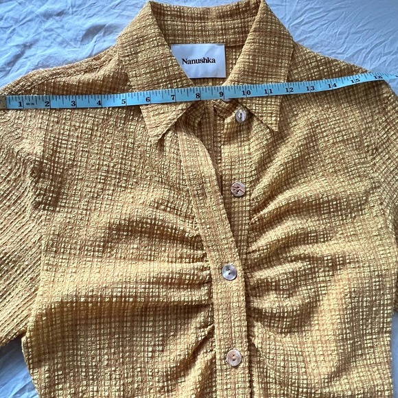 Nanushka Sabri Seersucker Checker Short Sleeve Dress - Picture 7 of 10